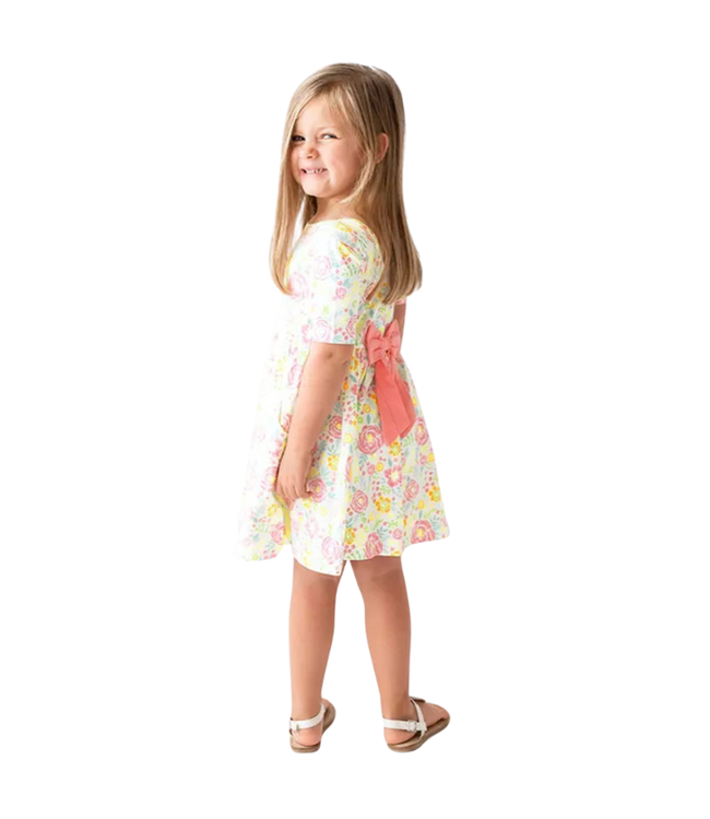 Rufflebutts Pretty In Peony SS Knit Twirl Dress