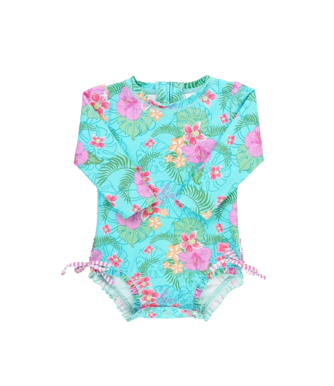 Rufflebutts Rufflebutts Orchid Oasis One Piece Rash Guard