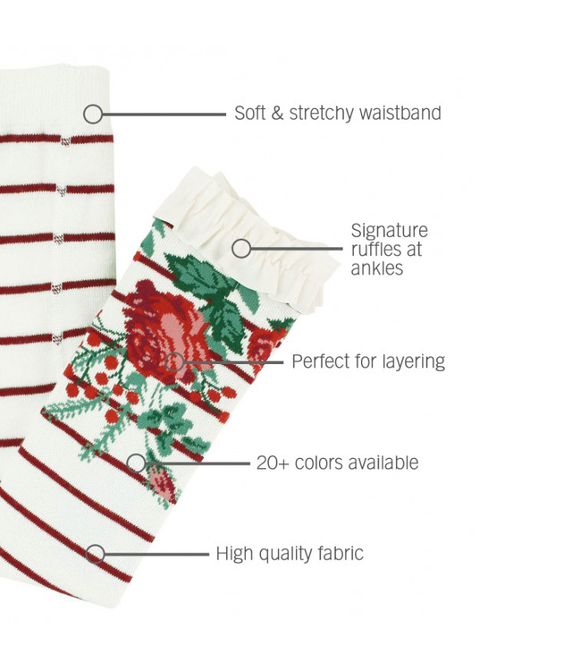 Rufflebutts Rufflebutts Winterberry Floral Footless Ruffle Tights