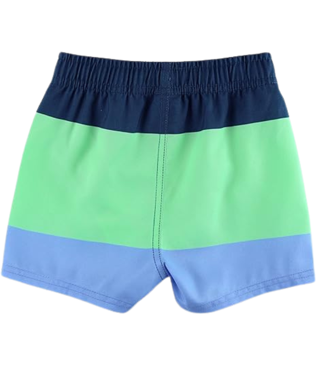 Ruggedbutts Mint & Blue Color Block Swim Trunks