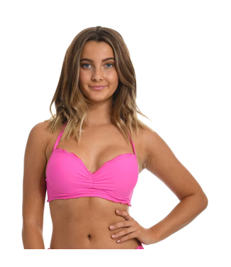 Hobie Juniors Solid Push Up Ruffle Bra