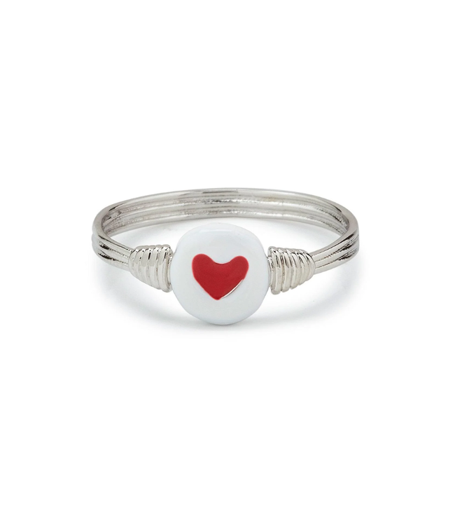 Puravida Wire Wrapped Enamel Heart Ring
