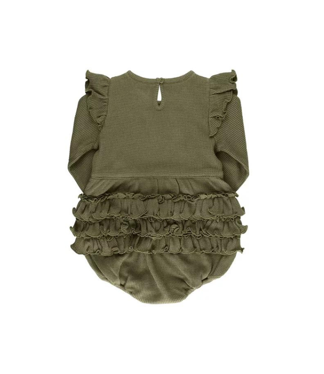 Rufflebutts Waffle Knit Flutter Bubble Romper