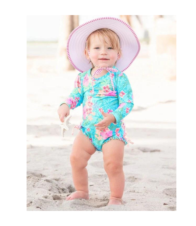 Rufflebutts Orchid Oasis One Piece Rash Guard