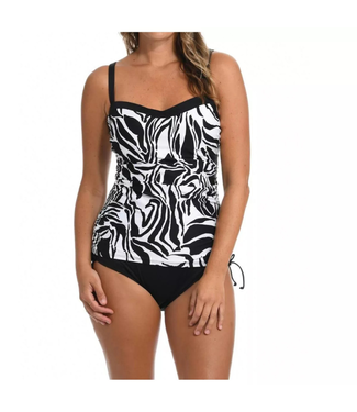 24th & Ocean Abstract Zebra Molded Front Wrap Tankini