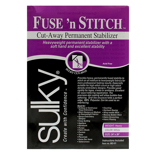 Sulky Paquet Sulky fuse 'n stitch - blanc - 61 x 91cm (24po x 36po)