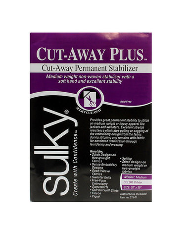 Sulky Paquet Sulky cut-away plus - blanc - 50 x 91cm (20po x 36po)