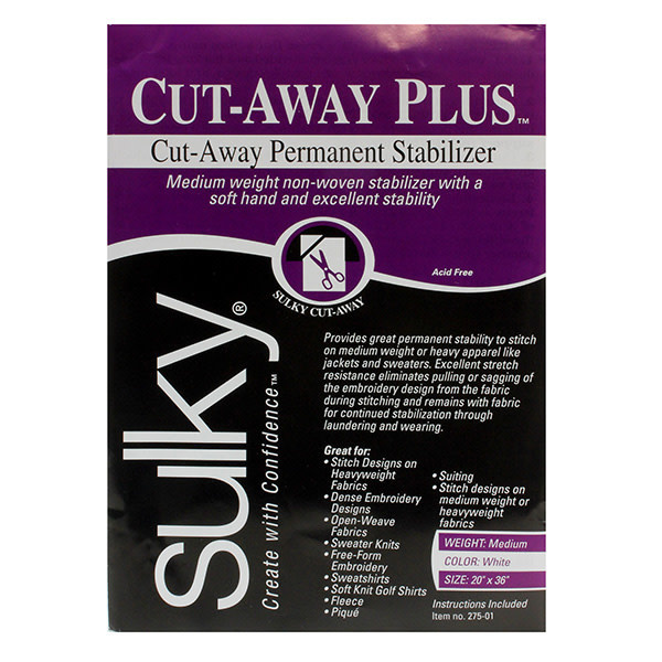 Sulky Paquet Sulky cut-away plus - blanc - 50 x 91cm (20po x 36po)