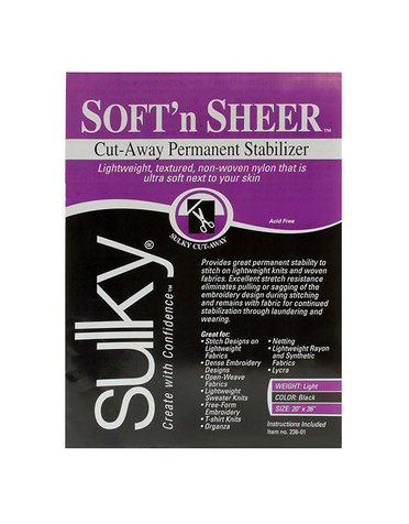Sulky Paquet Sulky cut-away soft 'n sheer - noir - 50 x 91cm (20po x 36po)