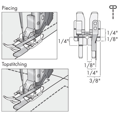 Pfaff Pfaff clear 1/4 inch right guide foot for IDT™ system