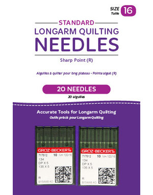 Groz - Beckert Standard longarm needles - Two packages of 10 (16/100-R, Sharp)