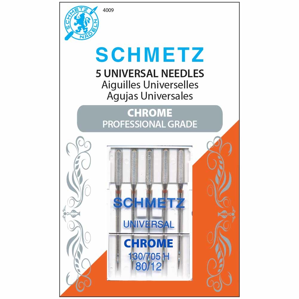 Schmetz Aiguilles Schmetz #4009 chrome universelles 80/12 - 5 unités