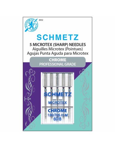 Schmetz Aiguilles Schmetz #4032 chrome microtex - 60/08 - 5 unités