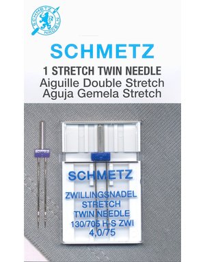 Schmetz Schmetz #1775 Stretch twin needle carded - 75/11 - 4.0mm- 1 count