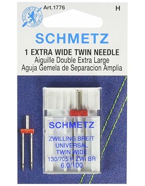 Schmetz Aiguille double extra large Schmetz #1776 - 100/16 - 6.0mm - 1 unité