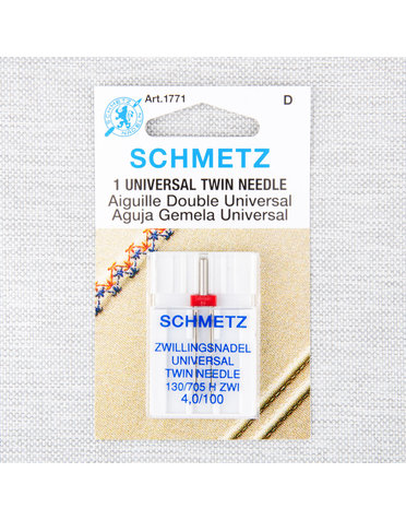 Schmetz Aiguille double Schmetz #1771 - 100/16 - 4.0mm - 1 unité
