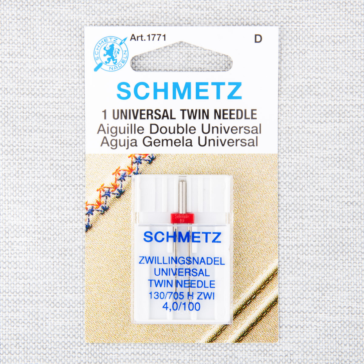 Schmetz Aiguille double Schmetz #1771 - 100/16 - 4.0mm - 1 unité