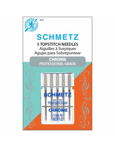 Schmetz Aiguilles Schmetz #4092 chrome à surpiquer 80/12 - 5 unités