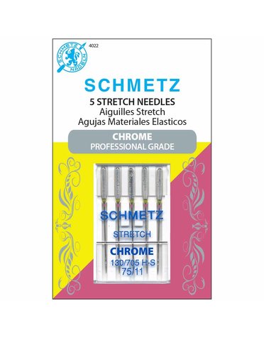 Schmetz Schmetz #4022 needles chrome stretch 75/11 - 5 count