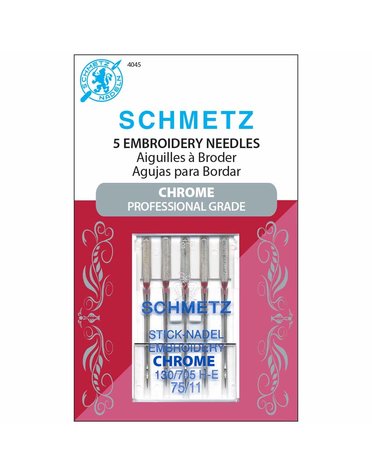 Schmetz Aiguilles Schmetz Chrome à Broder #4045 - 75/11 - 5 unités