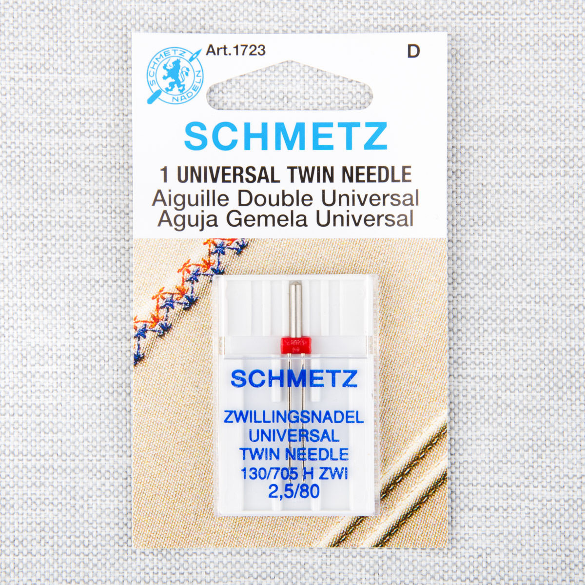 Schmetz Schmetz #1723 twin needle carded - 80/12 - 2.5mm - 1 count