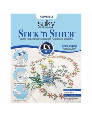 Sulky Sulky stick 'n stitch - 21.5 x 28cm (8½po x 11po) - 12 feuilles