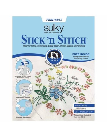 Sulky Stabilizer stick'n stitch 21.5 X 28Cm (8 1/2" X 11'') 12 sheet