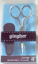 Gingher Gingher curved blade embroidery scissors, 4"