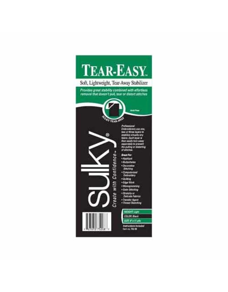 Sulky Stabilizer Sulky Tear Easy - 8" x 12 yd, black
