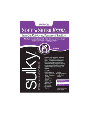 Sulky SULKY Cut-Away Soft 'n Sheer Extra - White - 50 x 91cm pkg (20″ x 36″)