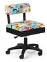 Arrow Black swivel chair with button sewing accessories print on blue