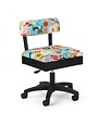 Arrow Black swivel chair with button sewing accessories print on blue