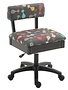 Arrow Black swivel chair with cat print fabric
