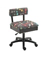 Arrow Black swivel chair with cat print fabric