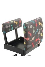 Arrow Black swivel chair with cat print fabric