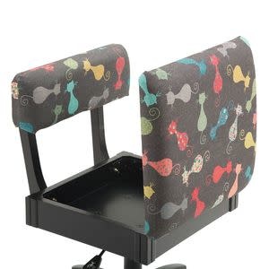 Arrow Black swivel chair with cat print fabric