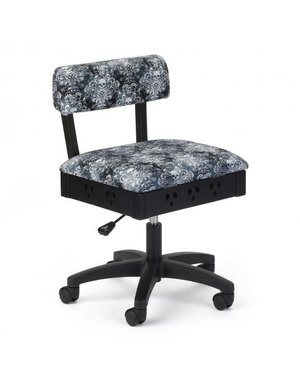 Arrow Black swivel chair with Skulls print fabric