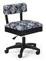 Arrow Black swivel chair with Skulls print fabric