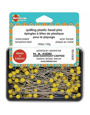 Heirloom Heirloom quilting plastic head pins - yellow - 45mm (13⁄4″)
