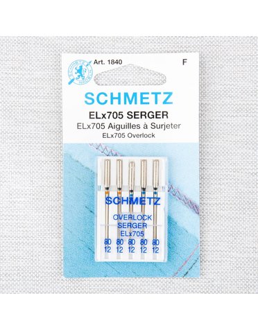 Schmetz Schmetz #1820 serger needles Elx705 carded - 80/12 - 5 count