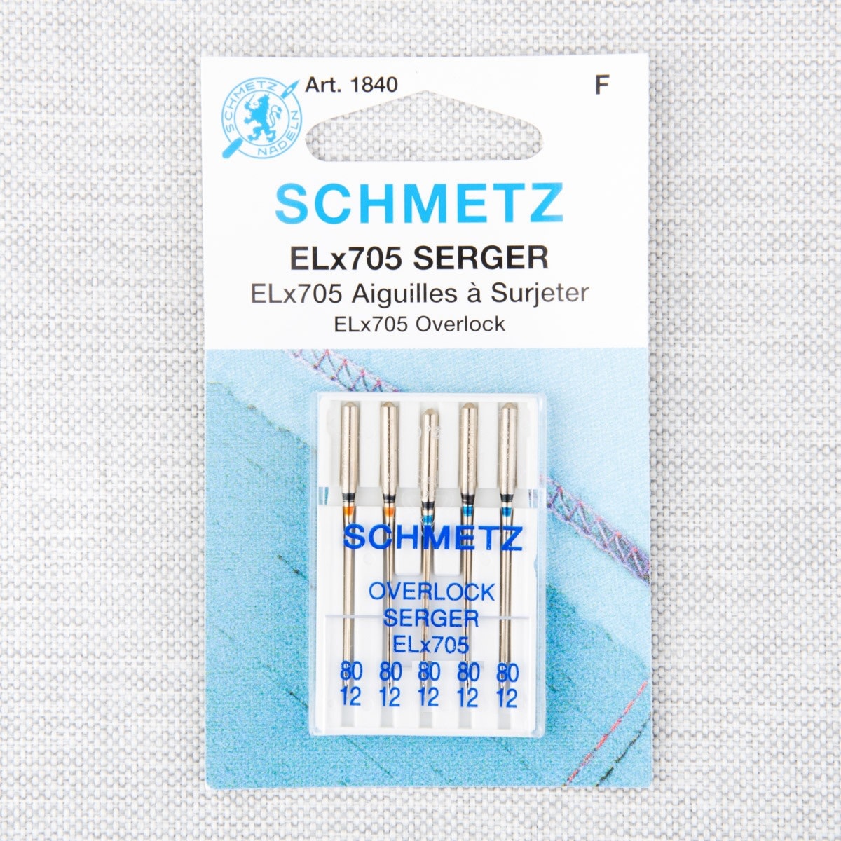Schmetz Schmetz #1820 serger needles Elx705 carded - 80/12 - 5 count