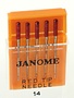 Janome Aiguilles Janome type rouge /red tip a broder 90/14