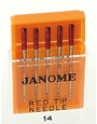 Janome Aiguilles Janome type rouge /red tip a broder 90/14