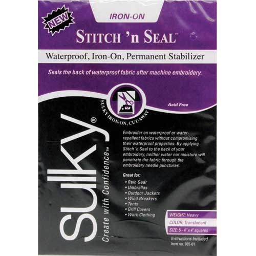 Sulky Sulky stitch 'n seal - 10 x 10cm (4po x 4po) - 5 feuilles