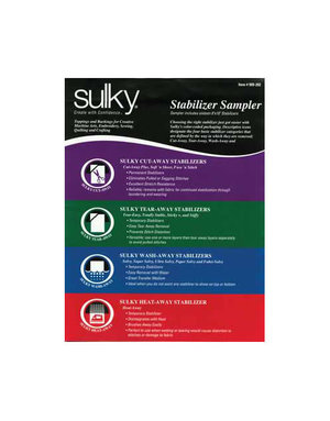 Sulky Paquet d'échantillon 8 x 10po de chacun des 19 genres d'entoilage Sulky (19 feuilles)