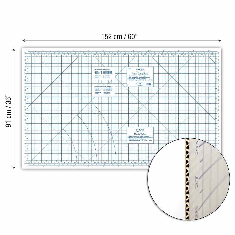Unique Planche à découper à motif en carton Unique sewing - 91,5 x 152,5 cm (36po x 60po)