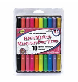 Fabric fun FABRIC FUN Fabric Marker 2-Tips bright colours -10 pcs
