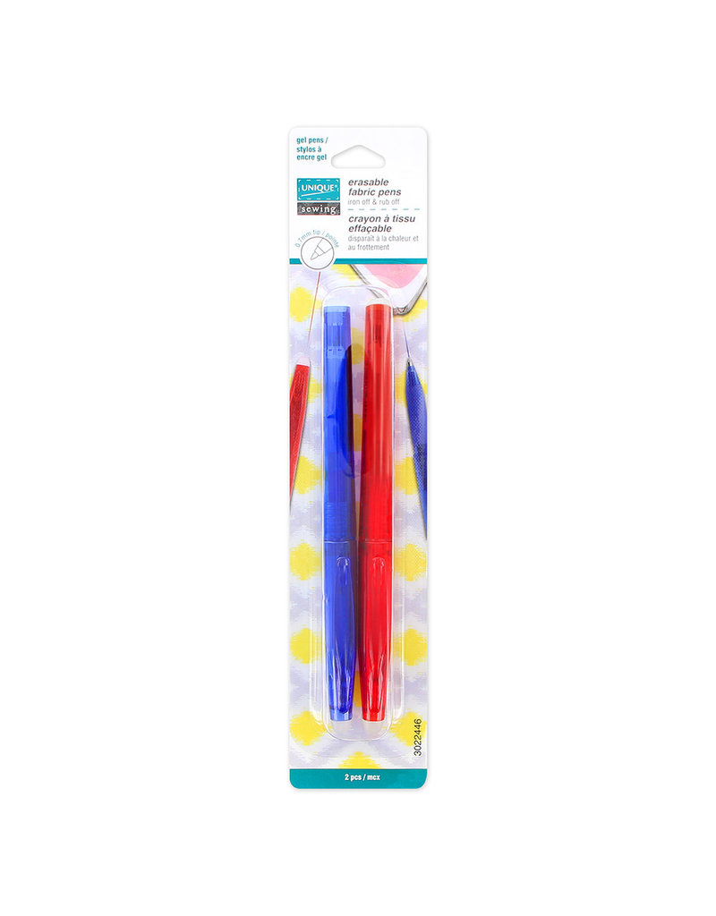Unique Crayon à tissue effeçable - bleu et rouge - 2 mcx