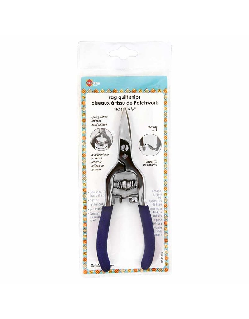 Heirloom HEIRLOOM Forged Stainless Steel Spring-action Rag Quilt Snips - 61⁄4″ (15.9cm)