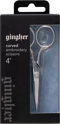 Gingher Gingher curved blade embroidery scissors, 4"